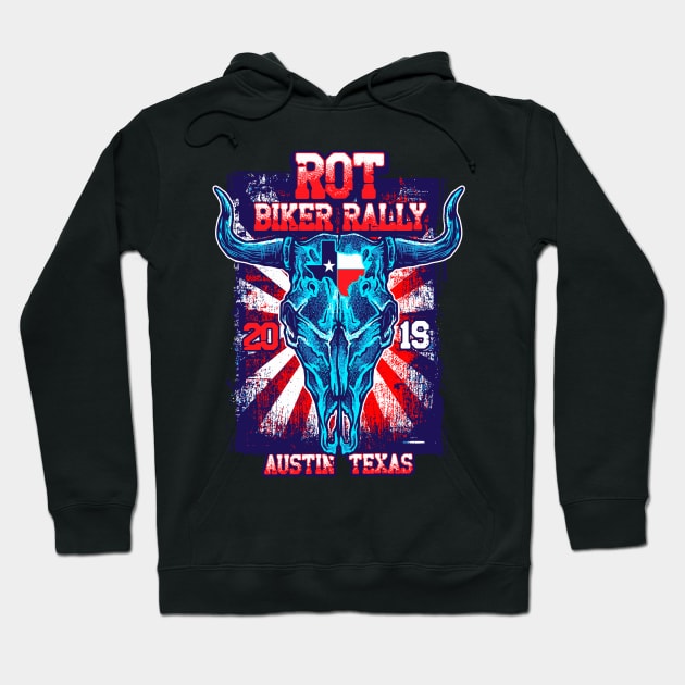 TEXAS BIKER RALLY Hoodie by Diyutaka